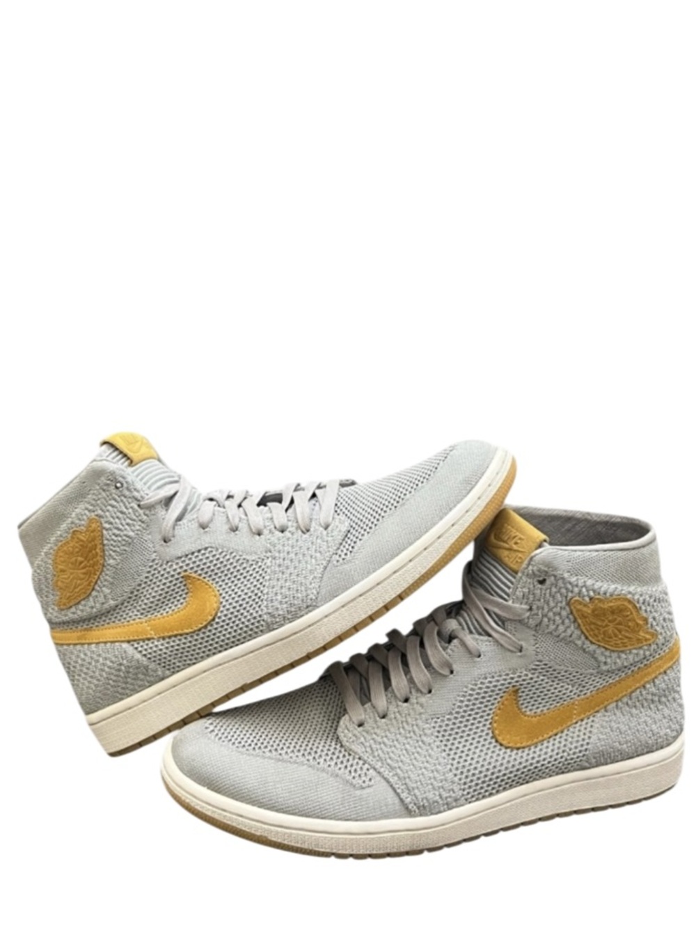 NIKE - AIR JORDAN 1 GRAY LIGHT BROWN RETRO HI FLYKNIT “WOLF GREY”